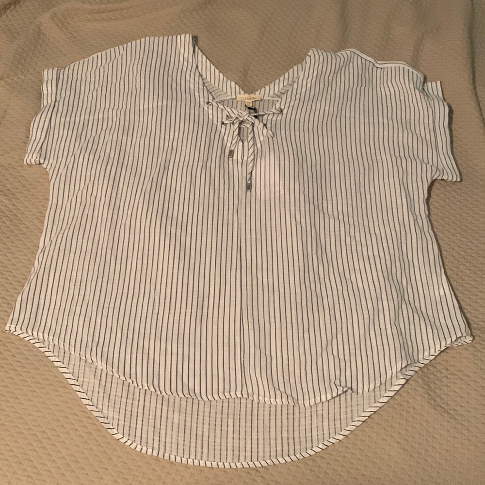 Cotton Bleu front tie top